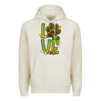 Oatmeal Heather Tie dye St. Patrick's Day love dog paw Premium Hoodie - BundleAndBundleShop