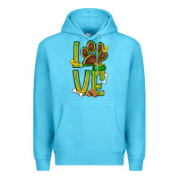 Ocean Blue Tie dye St. Patrick's Day love dog paw Premium Hoodie - BundleAndBundleShop