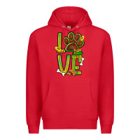 Red Tie dye St. Patrick's Day love dog paw Premium Hoodie - BundleAndBundleShop