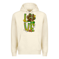 Sandshell Tie dye St. Patrick's Day love dog paw Premium Hoodie - BundleAndBundleShop