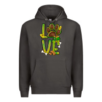Smoke Tie dye St. Patrick's Day love dog paw Premium Hoodie - BundleAndBundleShop