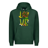 Sports Green Tie dye St. Patrick's Day love dog paw Premium Hoodie - BundleAndBundleShop