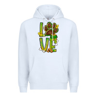 White Tie dye St. Patrick's Day love dog paw Premium Hoodie - BundleAndBundleShop