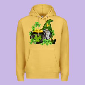 St Patricks Gnome And Pot Of Gold Premium Hoodie Designed By Adodesignshop