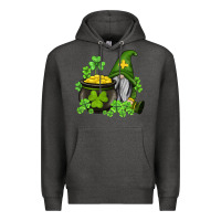 Charcoal Heather st patricks gnome and pot of gold Premium Hoodie - AdoDesignShop