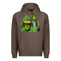 Coffee st patricks gnome and pot of gold Premium Hoodie - AdoDesignShop