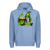 Colony Blue st patricks gnome and pot of gold Premium Hoodie - AdoDesignShop