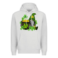 Dove Grey st patricks gnome and pot of gold Premium Hoodie - AdoDesignShop