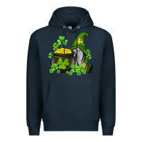 Navy st patricks gnome and pot of gold Premium Hoodie - AdoDesignShop