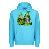 Ocean Blue st patricks gnome and pot of gold Premium Hoodie - AdoDesignShop