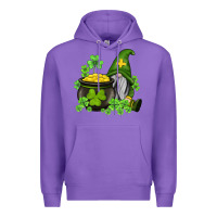 Purple st patricks gnome and pot of gold Premium Hoodie - AdoDesignShop