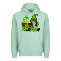 Seafoam st patricks gnome and pot of gold Premium Hoodie - AdoDesignShop