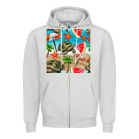 Dove Grey tortoise watermelon beach seamless pattern Zipper Hoodie - BundleAndBundleShop