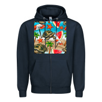 Navy tortoise watermelon beach seamless pattern Zipper Hoodie - BundleAndBundleShop
