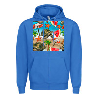 True Royal tortoise watermelon beach seamless pattern Zipper Hoodie - BundleAndBundleShop
