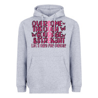 Heather Grey overcome through courage strength  malia Heavyweight Hoodie - MaliasSmallBusiness