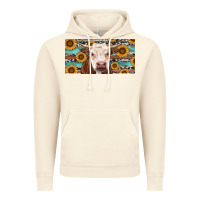 Vintage Artic Heifer With Sunflower And Serape Vintage Hoodie - RanaPortraitStore
