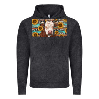 Vintage Black Heifer With Sunflower And Serape Vintage Hoodie - RanaPortraitStore