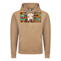 Vintage Coffee Heifer With Sunflower And Serape Vintage Hoodie - RanaPortraitStore