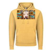 Vintage Mustard Heifer With Sunflower And Serape Vintage Hoodie - RanaPortraitStore