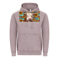 Vintage Zinc Heifer With Sunflower And Serape Vintage Hoodie - RanaPortraitStore