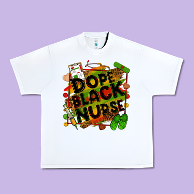 Dope Black Nurse Juneteenth Urban Heavy Tee Designed By Zillion Design Studio