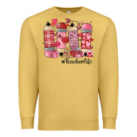Antique Gold valentines day teacher life Premium Sweatshirt - MaliasSmallBusiness