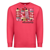Cardinal valentines day teacher life Premium Sweatshirt - MaliasSmallBusiness