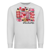 Dove Grey valentines day teacher life Premium Sweatshirt - MaliasSmallBusiness