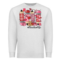 Oatmeal Heather valentines day teacher life Premium Sweatshirt - MaliasSmallBusiness