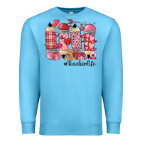 Ocean Blue valentines day teacher life Premium Sweatshirt - MaliasSmallBusiness
