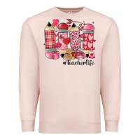 Pale Pink valentines day teacher life Premium Sweatshirt - MaliasSmallBusiness