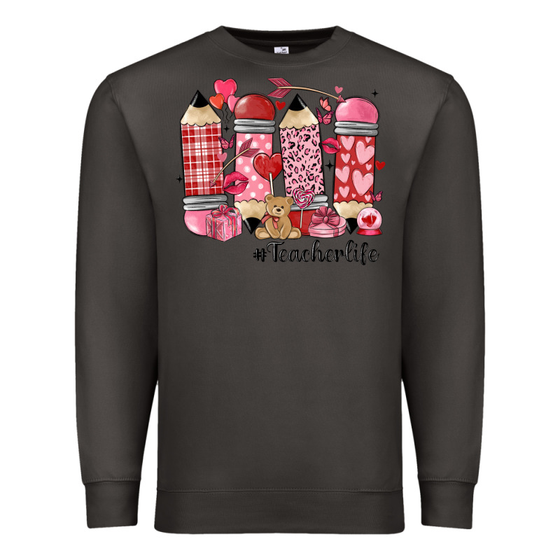 Valentines Day Teacher Life Premium Sweatshirt by MaliasSmallBusiness | Teevron