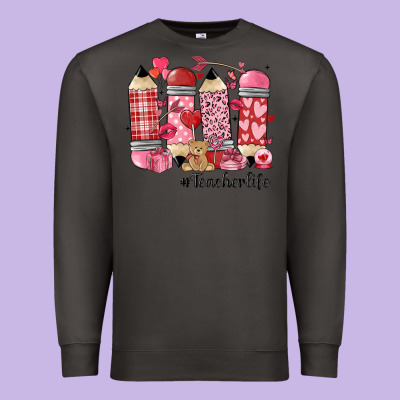 Valentines Day Teacher Life Premium Sweatshirt Designed By Maliassmallbusiness