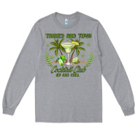 Heather Grey tanned and tipsy cocktail club sip and chill Long Sleeve Tee - JahusDesignShop
