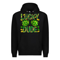 Black Lucky Dude St Patricks Premium Hoodie - BundleAndBundleShop