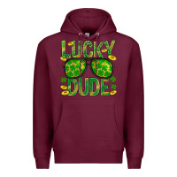 Burgundy Lucky Dude St Patricks Premium Hoodie - BundleAndBundleShop