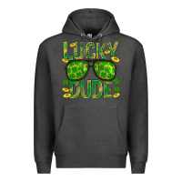 Charcoal Heather Lucky Dude St Patricks Premium Hoodie - BundleAndBundleShop
