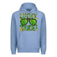 Colony Blue Lucky Dude St Patricks Premium Hoodie - BundleAndBundleShop