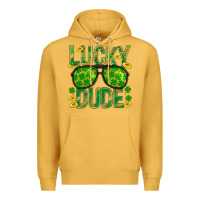 Mustard Lucky Dude St Patricks Premium Hoodie - BundleAndBundleShop