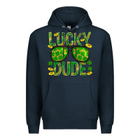 Navy Lucky Dude St Patricks Premium Hoodie - BundleAndBundleShop