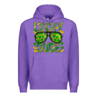 Purple Lucky Dude St Patricks Premium Hoodie - BundleAndBundleShop