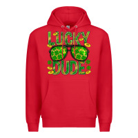 Red Lucky Dude St Patricks Premium Hoodie - BundleAndBundleShop