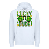 White Lucky Dude St Patricks Premium Hoodie - BundleAndBundleShop