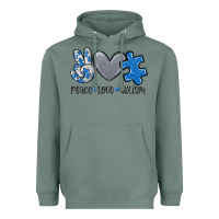 Sage peace love autism Heavyweight Hoodie - MaliasSmallBusiness