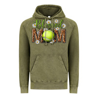 Vintage Olive blessed mom with tennis and daisy Vintage Hoodie - texasbilliewilder