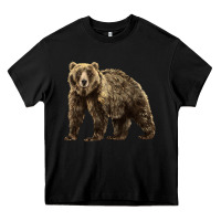 Black Brown Bear Heavy Core Tee - LillyAllenDesigns