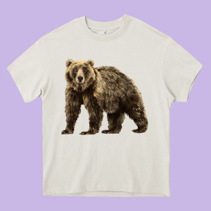 Brown Bear Heavy Core Tee Designed By Lillyallendesigns