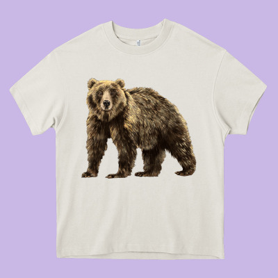 Brown Bear Heavy Core Tee Designed By Lillyallendesigns