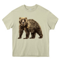 Mossy Brown Bear Heavy Core Tee - LillyAllenDesigns